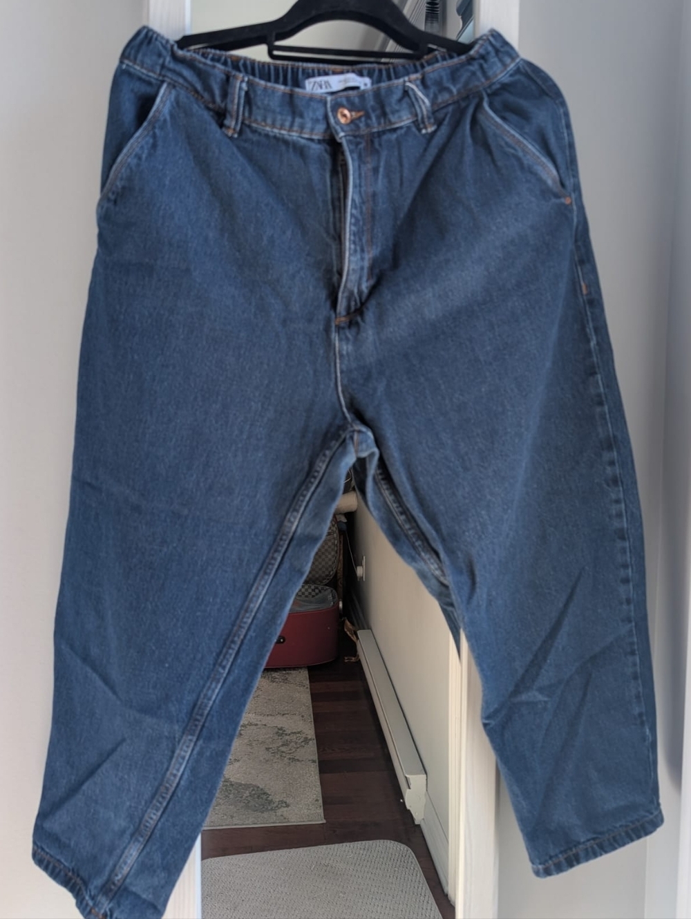 Zara Women's Balloon Blue Denim Jeans